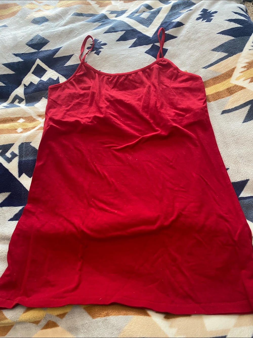 Active Basic Red Spaghetti-Strap Tank Top